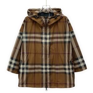 Burberry Brown Classical Plaid Hooded Coat